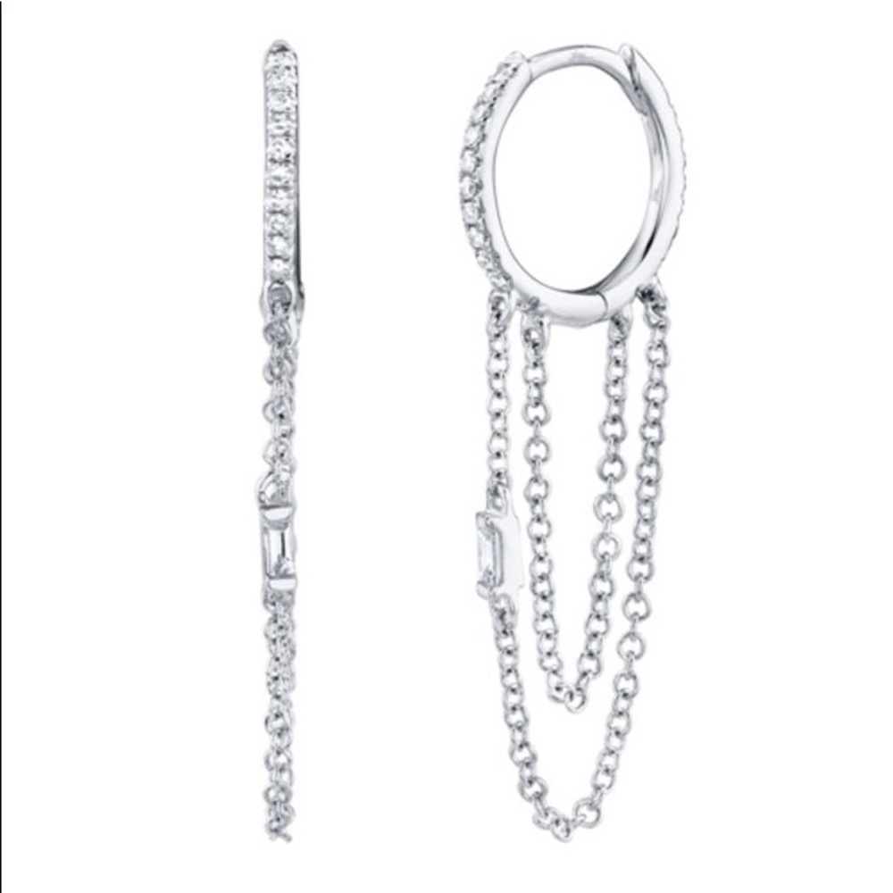 1 single 14K Shy Creations Diamond Chain Huggie